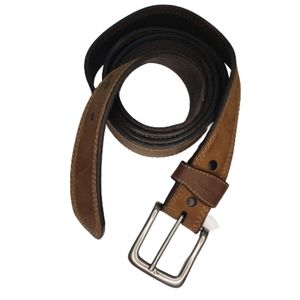 Carhartt Leather Belt Sz 52" Brown Silver Buckle